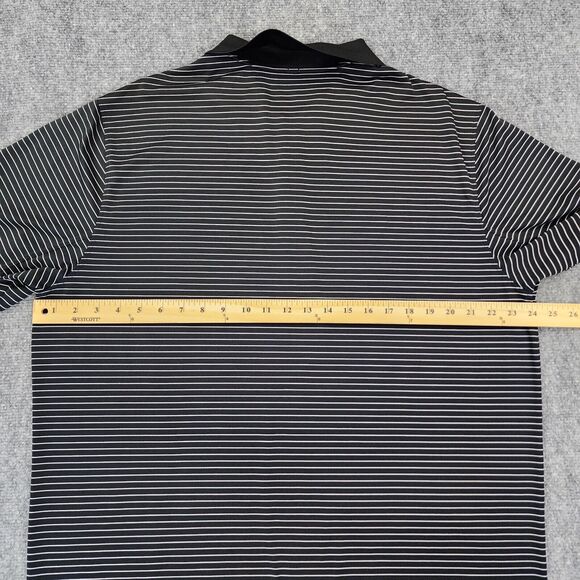 Nike Golf Polo Shirt Mens XL Black White Striped Short Sleeve Tour Performance - Picture 4 of 15
